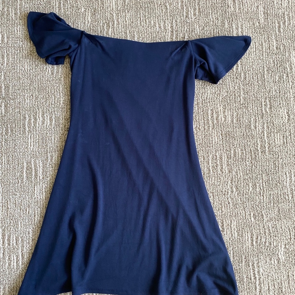 Dark Blue off the shoulder Dress